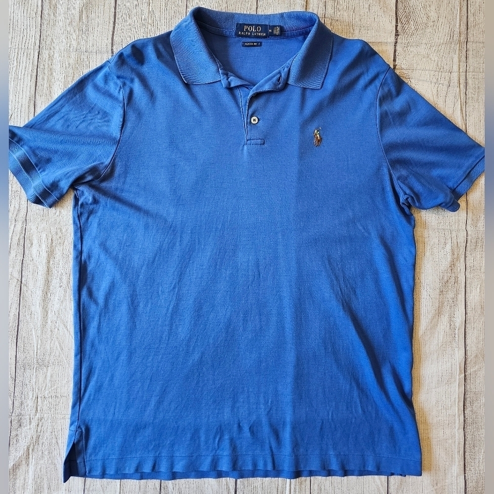 Polo Ralph Lauren Men's Size Medium Classic Fit Blue Short Sleeve Polo Shirt